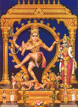 Lord Nataraja Dancing Form of Shiva with Parvati in Traditional Indian Temple Art HD phone wallpaper