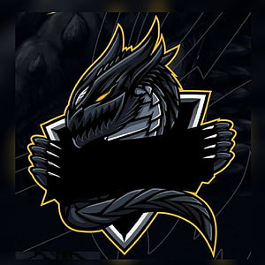 Aggressive Black Dragon Gaming Logo with Gold Accents and Shield Emblem HD phone wallpaper
