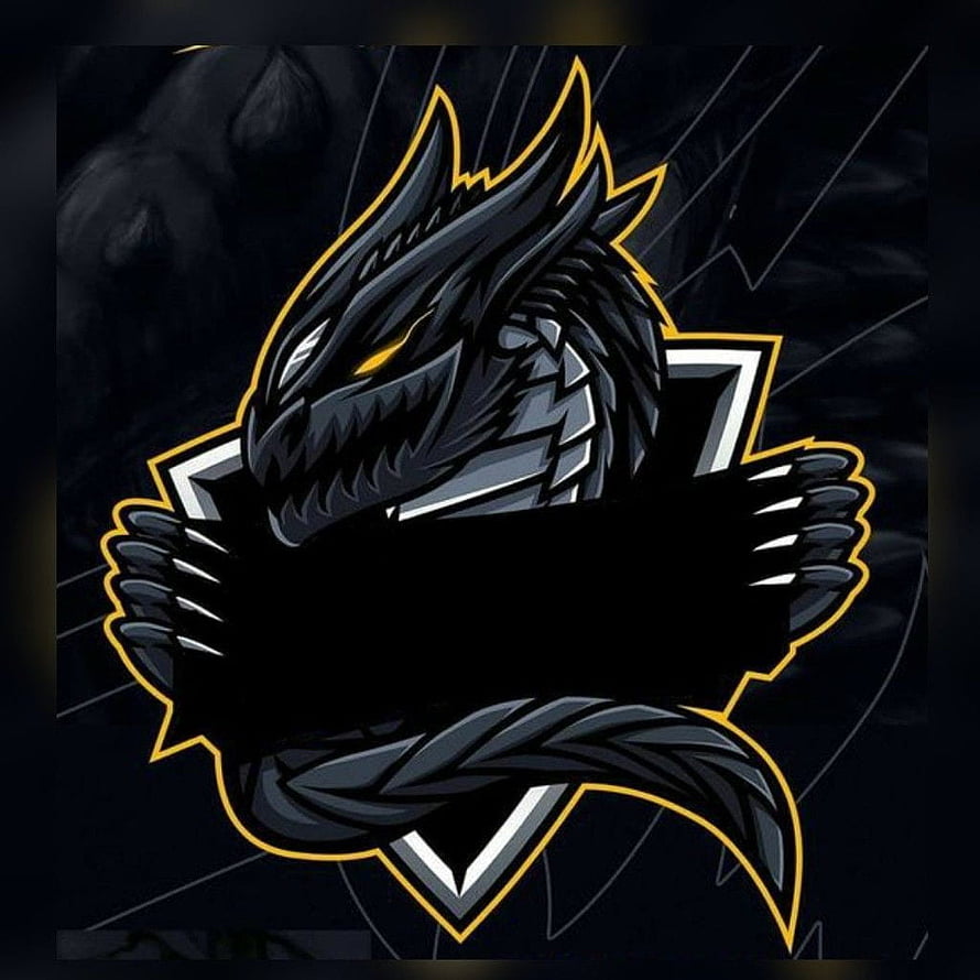 Aggressive Black Dragon Gaming Logo with Gold Accents and Shield Emblem HD phone wallpaper