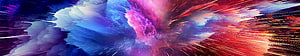 Vibrant Cosmic Nebula Explosion with Radiant Light Streaks and Swirling Clouds HD wallpaper