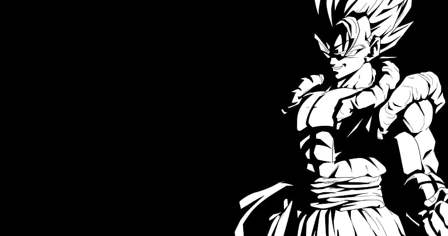 Super Gogeta Black and White Anime Character Illustration HD wallpaper