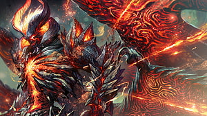 Devil May Cry 5 Dante Sin Devil Trigger Fiery Demon Transformation HD wallpaper