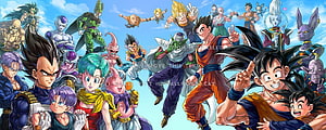 Dragon Ball Super Full Cast Group Art Featuring Goku Vegeta and Friends HD wallpaper