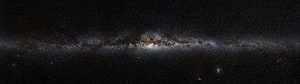 Panoramic View of the Milky Way Galaxy Core and Dust Lanes in Deep Space HD wallpaper