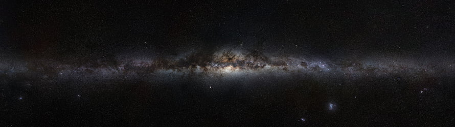 Panoramic View of the Milky Way Galaxy Core and Dust Lanes in Deep Space HD wallpaper