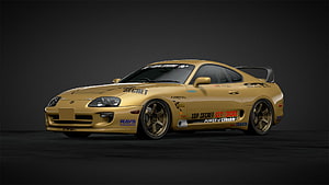 Smokey Nagata's Top Secret Gold Toyota Supra GT-300 Race Car HD wallpaper