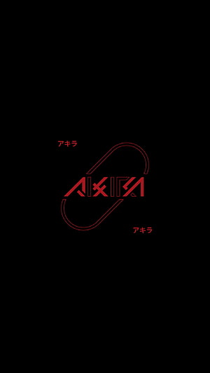 Akira Minimalist Red Logo on Black Background HD phone wallpaper