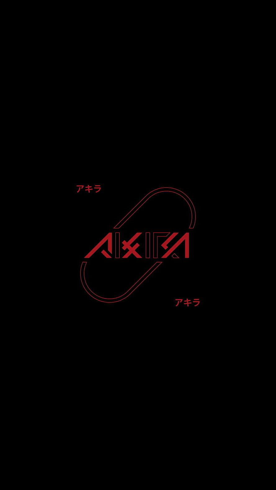 Akira Minimalist Red Logo on Black Background HD phone wallpaper