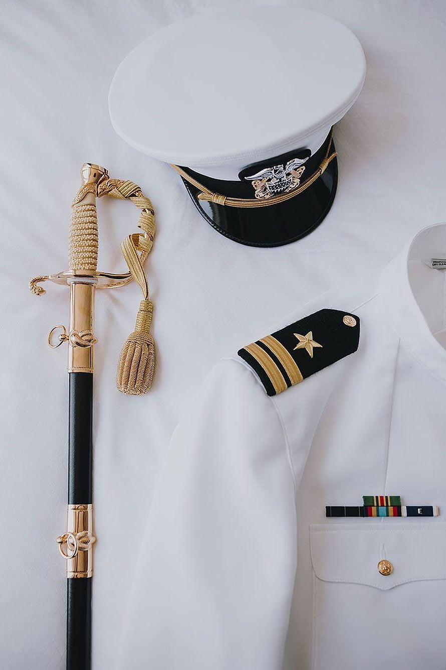White Navy Officer Dress Uniform With Gold Sword And Cap HD phone wallpaper
