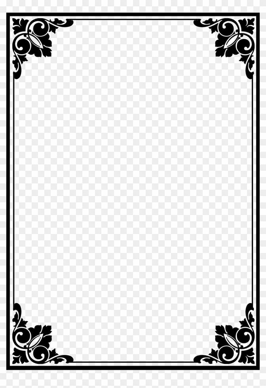 Elegant Black and White Floral Corner Frame with Ornate Scrollwork Design HD phone wallpaper