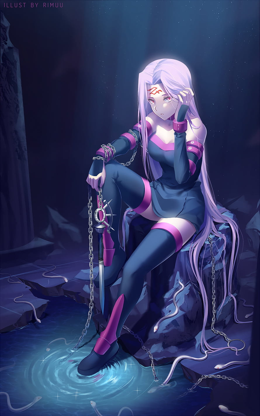 Rider Medusa from Fate Grand Order in Dark Fantasy Setting HD phone wallpaper