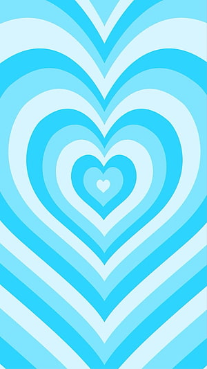 Concentric Blue Heart Pattern with Retro Preppy Style and Minimalist Geometric Design HD phone wallpaper