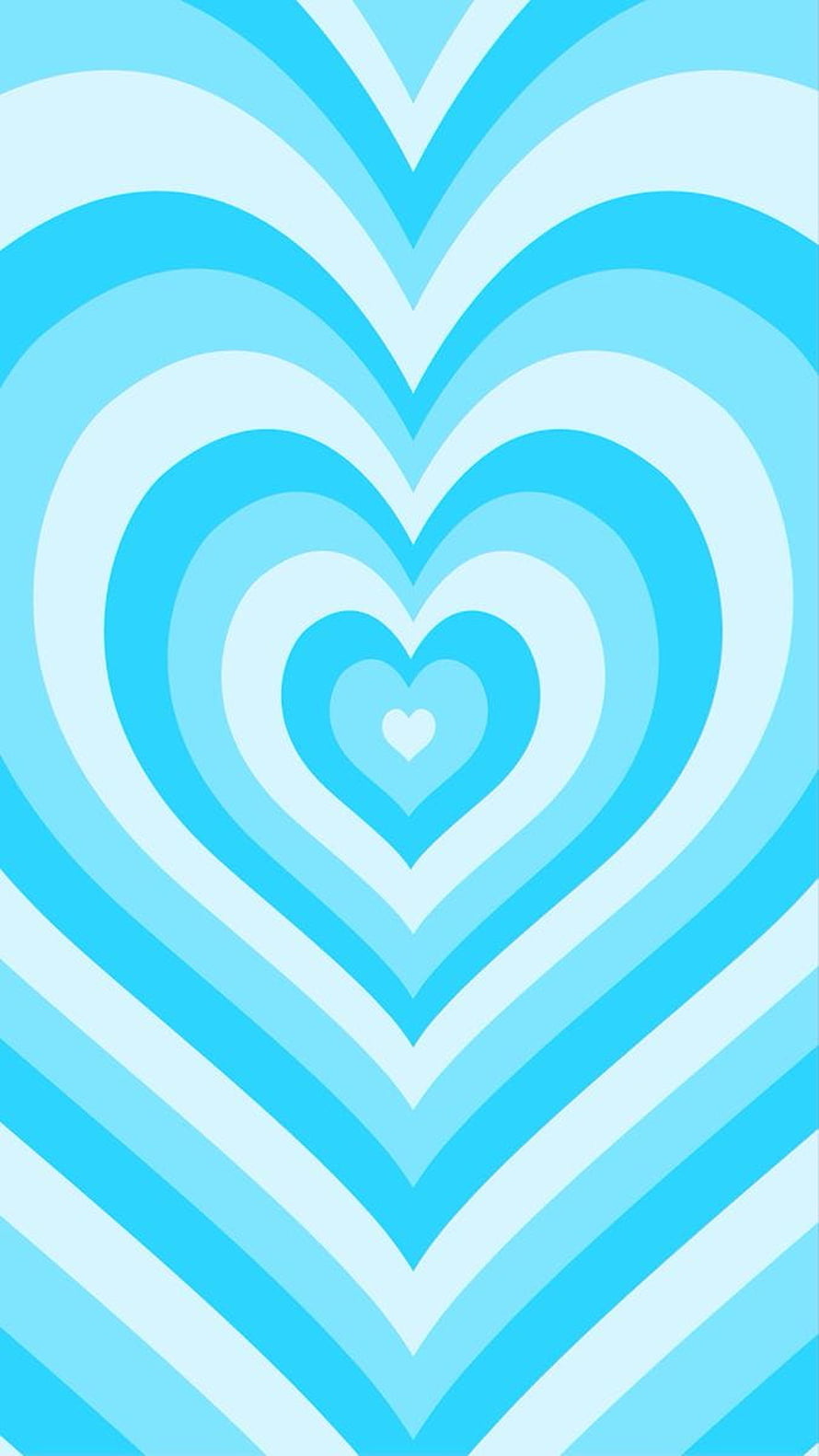 Concentric Blue Heart Pattern with Retro Preppy Style and Minimalist Geometric Design HD phone wallpaper