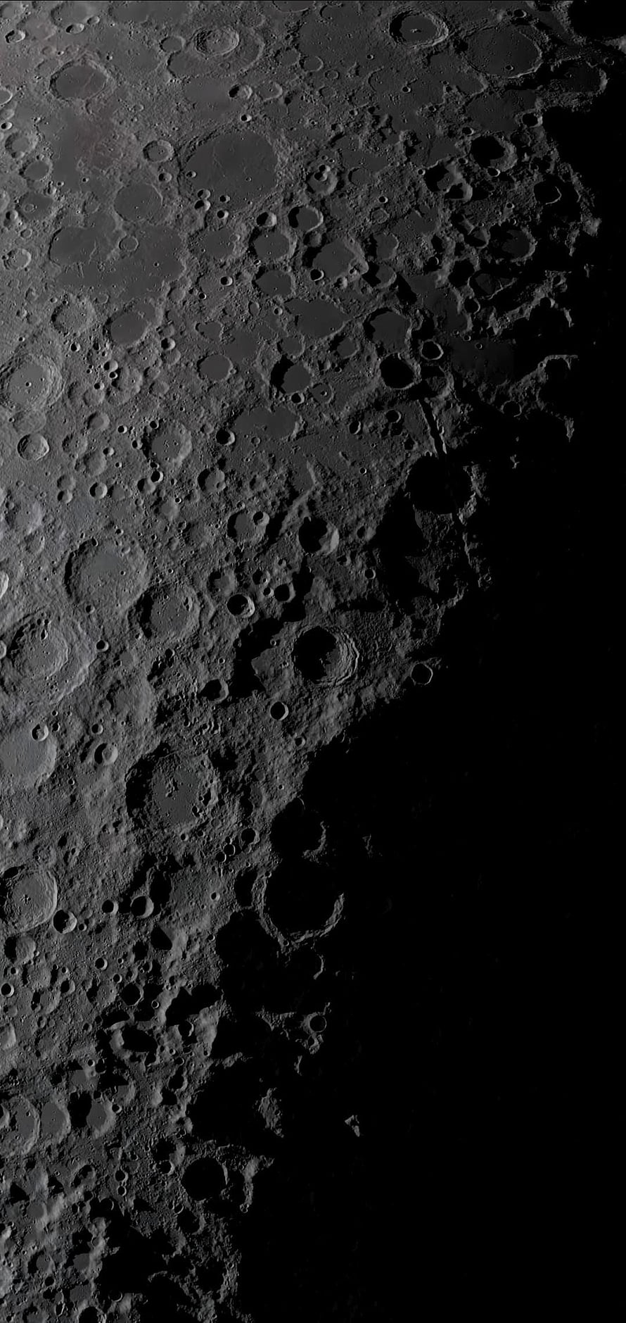 Cratered Lunar Surface in High Contrast Black and White Space Photography HD phone wallpaper