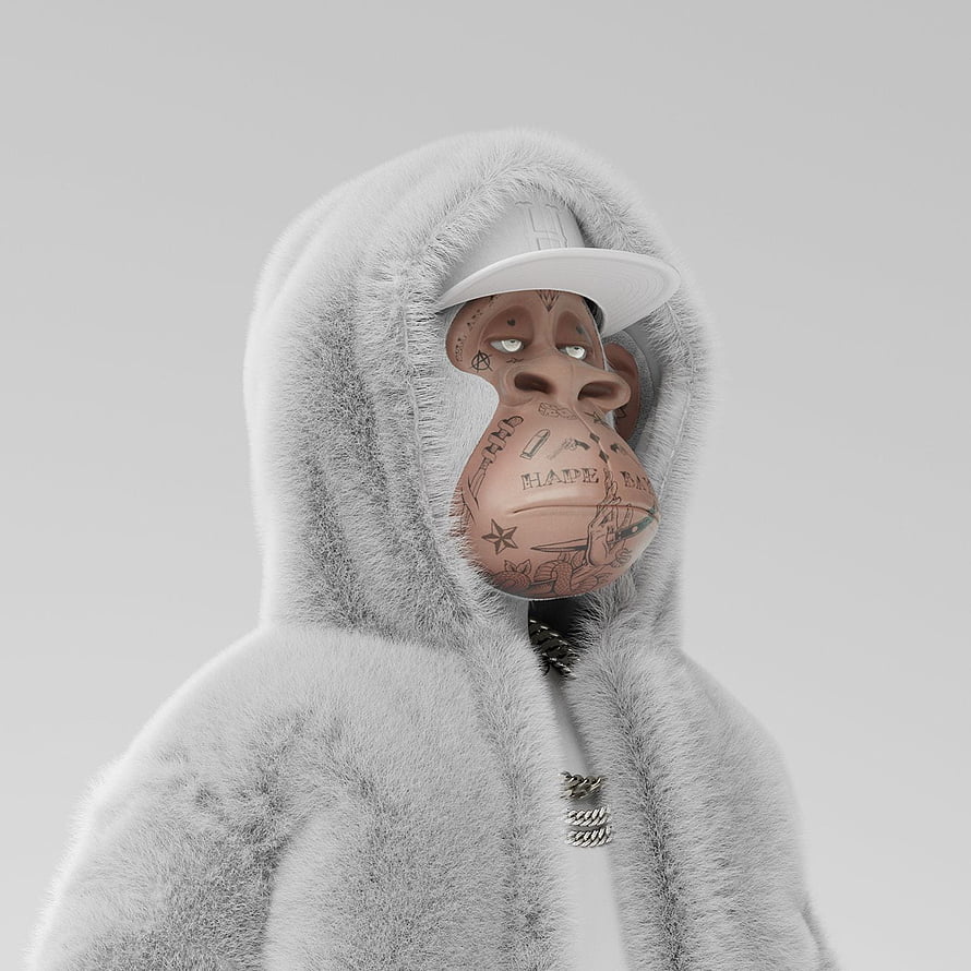 HAPEBEAST Prime 3D Character in White Fur Hoodie and Cap HD phone wallpaper