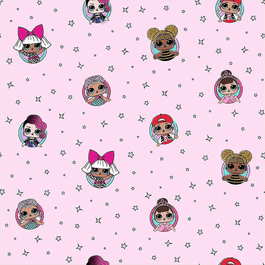 L.O.L. Surprise! Dolls Pattern on Pink Background with Stars HD phone wallpaper