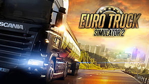 Euro Truck Simulator 2 Scania Truck Driving on Highway at Sunset HD wallpaper