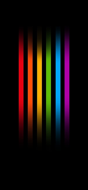 Minimalist Rainbow Pride Vertical Stripes on Black Background HD phone wallpaper