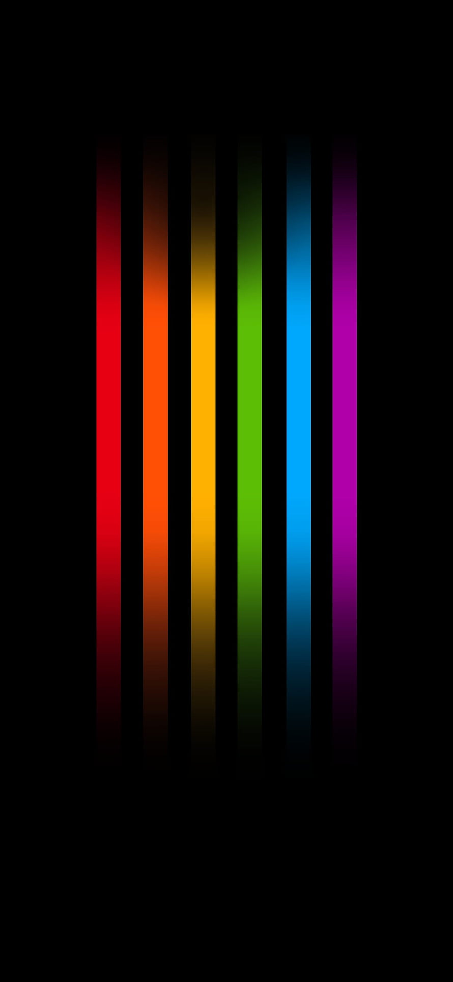 Minimalist Rainbow Pride Vertical Stripes on Black Background HD phone wallpaper