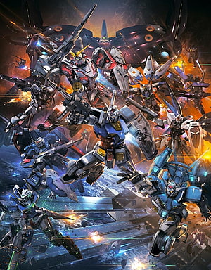 Mobile Suit Gundam Extreme VS Mecha Battle Artwork HD phone wallpaper