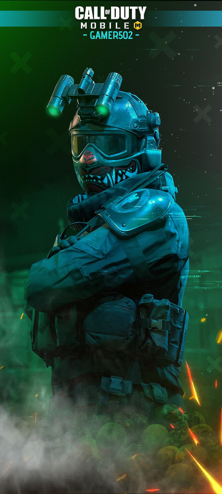 Call of Duty Mobile Operator in Tactical Gear with Night Vision and Skull Mask HD phone wallpaper