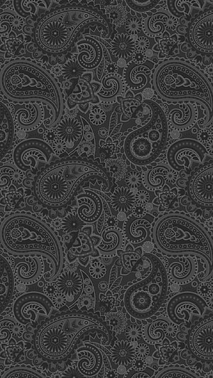 Dark Grey Paisley and Mandala Floral Pattern Design HD phone wallpaper