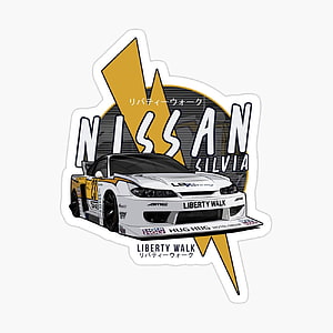Nissan Silvia S15 Liberty Walk Widebody Racing Livery Sticker Design HD phone wallpaper