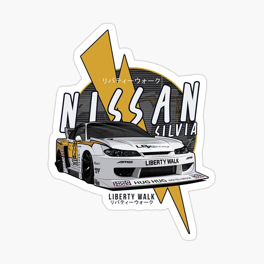 Nissan Silvia S15 Liberty Walk Widebody Racing Livery Sticker Design HD phone wallpaper