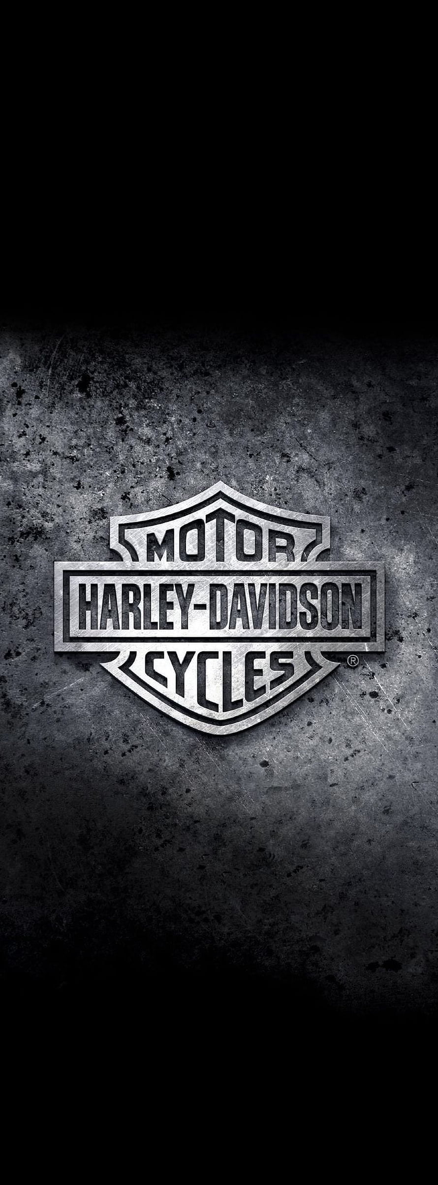 Harley-Davidson Motor Cycles Emblem on Dark Textured Metal Surface HD phone wallpaper