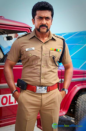 Indian Police Officer in Khaki Uniform Standing Before Red Police Vehicle HD phone wallpaper