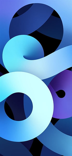 Abstract Geometric Blue Gradient Wallpaper with Overlapping Circles and Curves HD phone wallpaper
