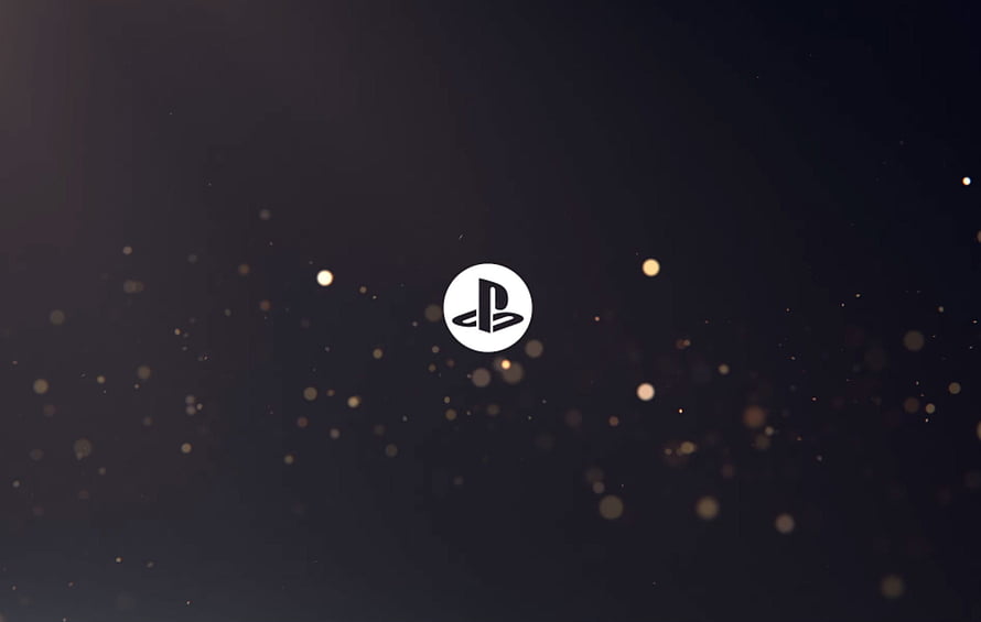 PlayStation Logo Centered on Dark Background with Golden Bokeh Particles HD wallpaper