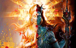 Ardhnarishwar Shiva and Parvati Divine Duality Digital Art HD wallpaper
