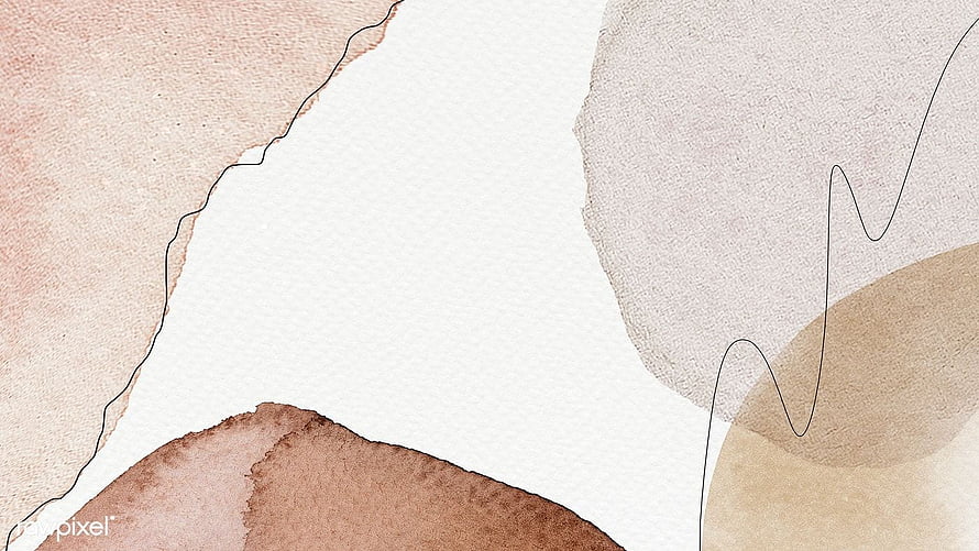 Minimalist Abstract Watercolor Shapes in Warm Earth Tones with Fine Line Art HD wallpaper