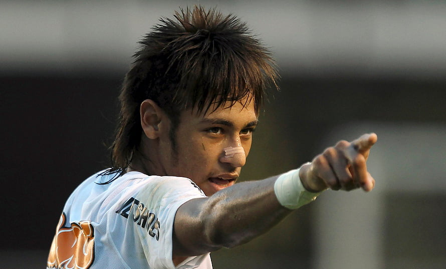 Neymar Santos Pointing During Santos FC Match HD wallpaper