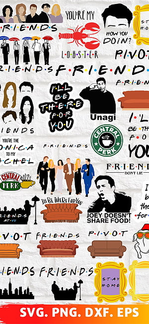 Friends TV Show Collage Wallpaper with Central Perk, Sofa, and Iconic Quotes HD phone wallpaper