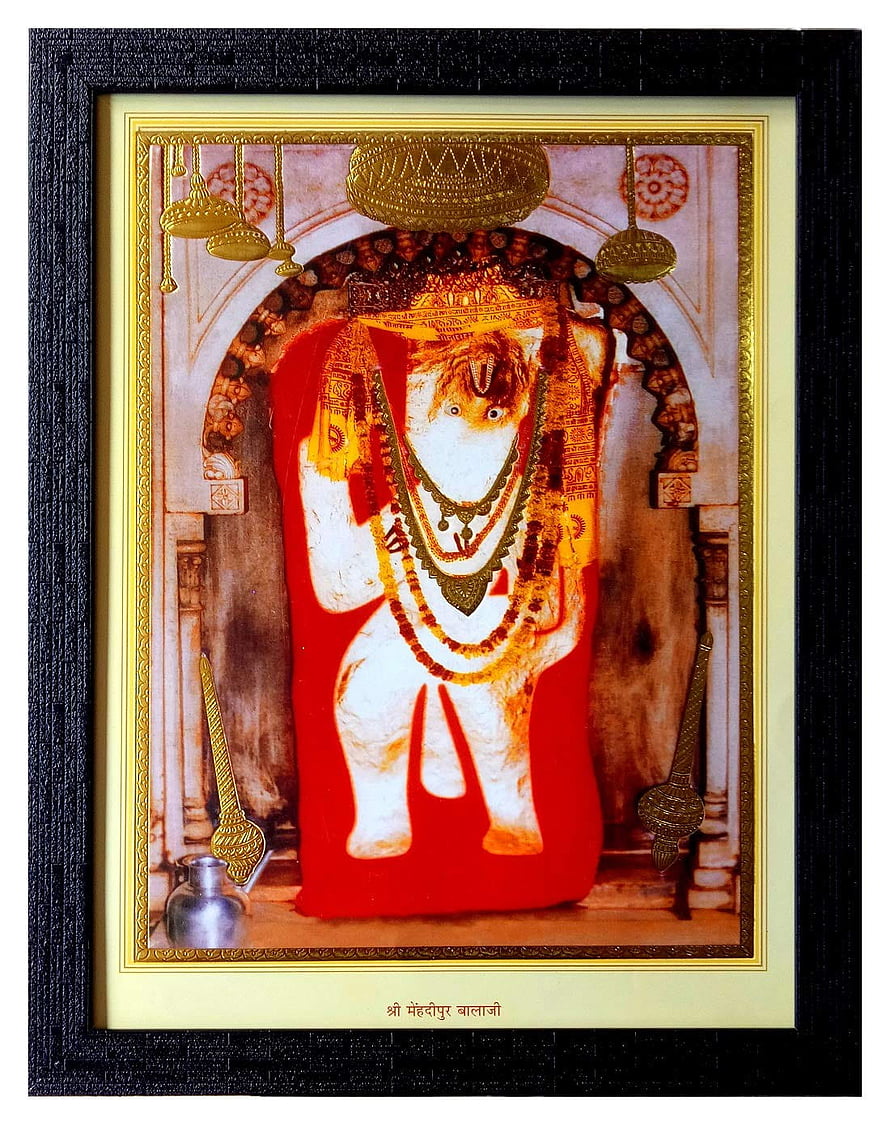 Mehandipur Balaji Temple Elephant Deity in Ornate Red Garments and Gold Jewelry HD phone wallpaper