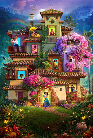Encanto Madrigal Family House in Vibrant Colombian Jungle with Mirabel and Characters HD phone wallpaper