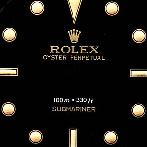 Rolex Submariner Oyster Perpetual Black Dial with Gold Markers Close-Up HD phone wallpaper