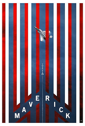 Top Gun Maverick Minimalist Poster with F-18 Fighter Jet and American Flag Stripes HD phone wallpaper