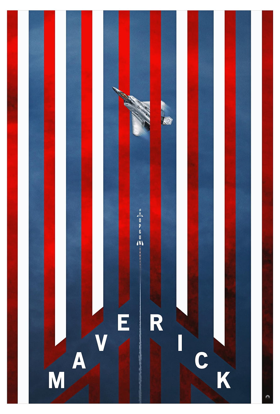 Top Gun Maverick Minimalist Poster with F-18 Fighter Jet and American Flag Stripes HD phone wallpaper