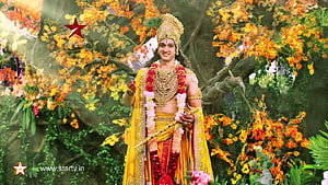 Saurabh Raj Jain as Krishna in Mahabharat with Flute and Golden Crown HD wallpaper
