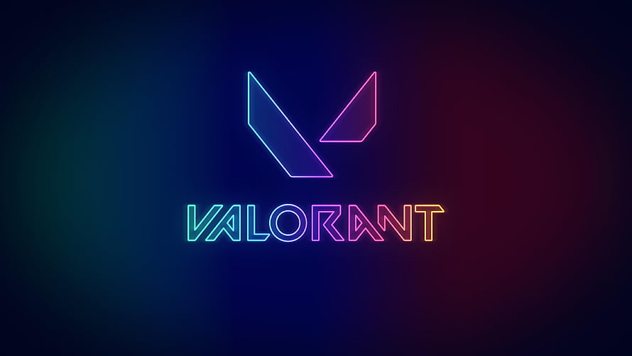 Neon Valorant Logo with Gradient Glow on Dark Background HD wallpaper
