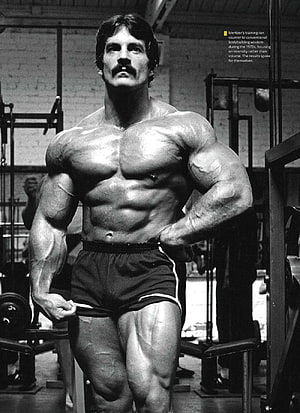 Mike Mentzer Vintage Black and White Bodybuilding Portrait in Gym HD phone wallpaper