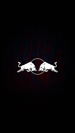 Red Bull Racing Logo Minimalist White Emblem on Dark Background HD phone wallpaper