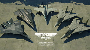 Top Gun Maverick Fighter Jets in Ace Combat 7 Skies Unknown Aerial Formation HD wallpaper