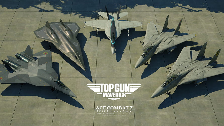 Top Gun Maverick Fighter Jets in Ace Combat 7 Skies Unknown Aerial Formation HD wallpaper