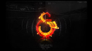 Galatasaray Sportif A.Ş. Glowing Emblem on Dark Textured Background HD wallpaper