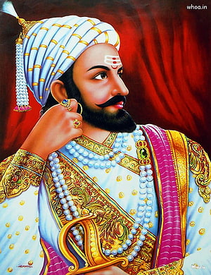 Chhatrapati Shivaji Maharaj Portrait in Royal Maratha Attire with Turban and Jewelry HD phone wallpaper