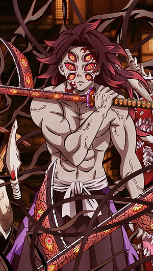 Daki and Gyutaro Upper Moon Demons from Demon Slayer Anime HD phone wallpaper